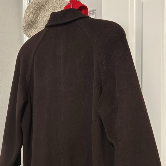 Vintage brown long trench coat peacoat button from long coat - Picture 5 of 6